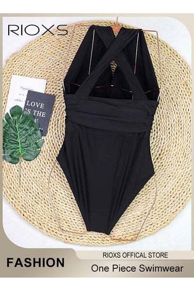 RIOXS Women's One Piece Swimwear, Push Up Padded Tummy Control Swimsuit, Bathing Suit For Women