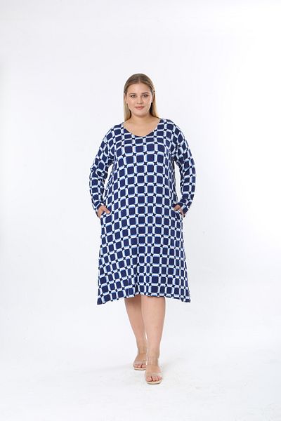 XL Modam ROCHIE DE MĂRIME MARE DE LICYLIC ALBASTRU CU MODEL DE FEMEI