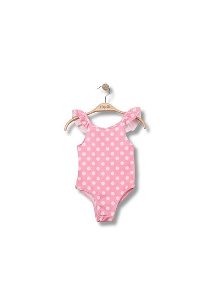 zehracatasariim Girl's Pink Polka Dots Children's Swimsuit