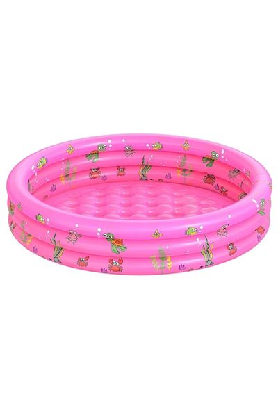 Toyska Inflatable Pool with Soft Floor for Kids, 100x35 cm, Pink, Toyska®