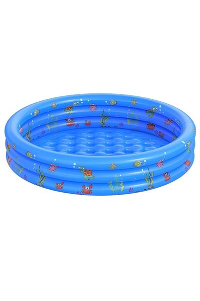 Toyska Inflatable Pool with Soft Floor for Children, 100x35 cm, Blue, Toyska®