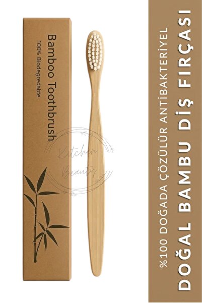 İndirimKap %100 Doğal Bambu Diş Fırçası 1 Adet Doğal Bambu Hassas Diş Etleri ...