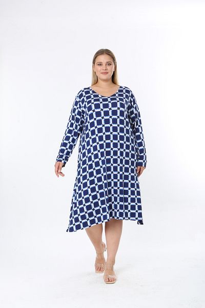 XL Modam ROCHIE DE MĂRIME MARE DE LICYLIC ALBASTRU CU MODEL DE FEMEI