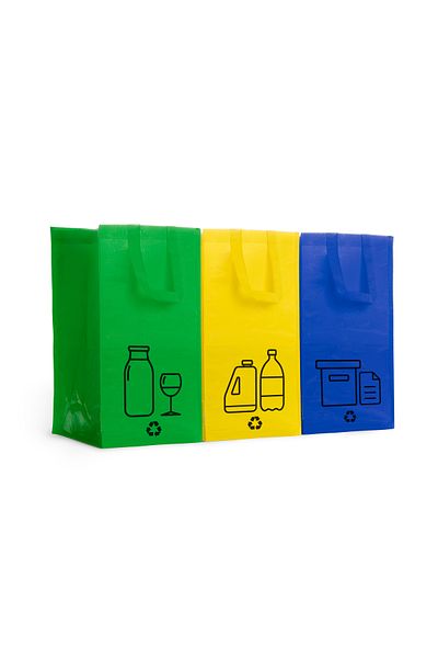 ROLY Set of 3 recycling bags made of laminated pp fabric