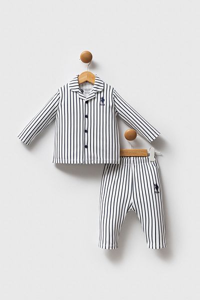 U.S. Polo Assn. Licensed Baby Boy Buttoned Pajama Set