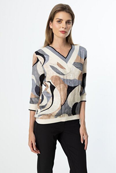 ON Patterned Ribbed Blouse