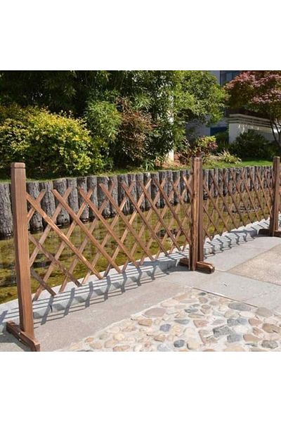 genric FFD 120cm Wooden Expandable Trellis Fence - Freestanding Decorative Garden Fence, Dog & Pet Gate
