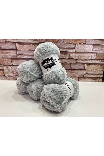 Milda Yarn Polar Kürk El Örgü İpliği (500 gr ) Açık Gri