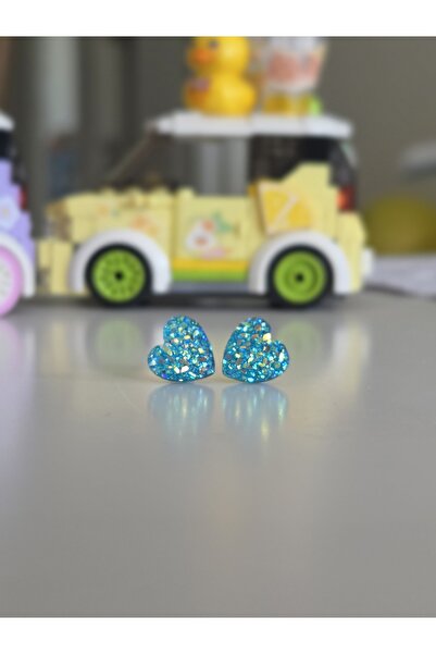 AyShope Antialerjik Şeffaf Uçlu Bioplast Kalp Desenli Silikon Küpe Bir Çift