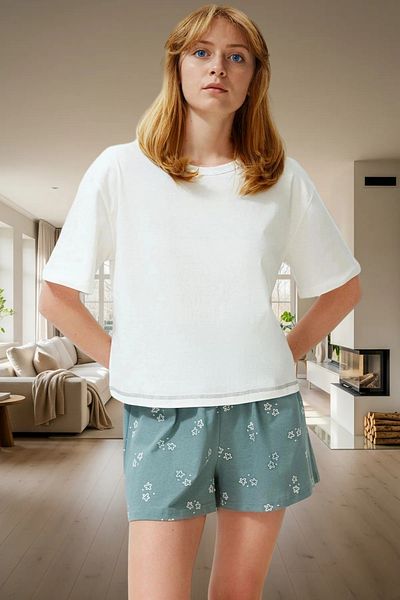 PayBuy Women's Summer Short Sleeve Cotton Pajamas Set Comfortable Home Wear Set Modern Style Carefully Selected