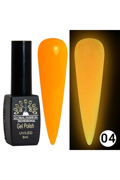global fashion Oja semipermanenta Luminous, Global Fashion, fosforecenta, 8 ml, 04