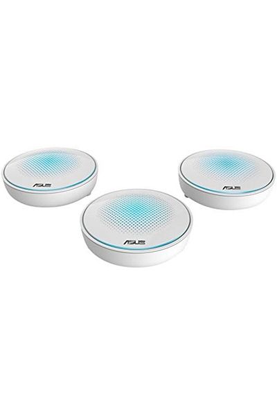 ASUS نظام Lyra MAP-AC2200 المنزلي الكامل لشبكة Wi-Fi ثلاثية النطاق، عبوة من 3 قطع، أبيض