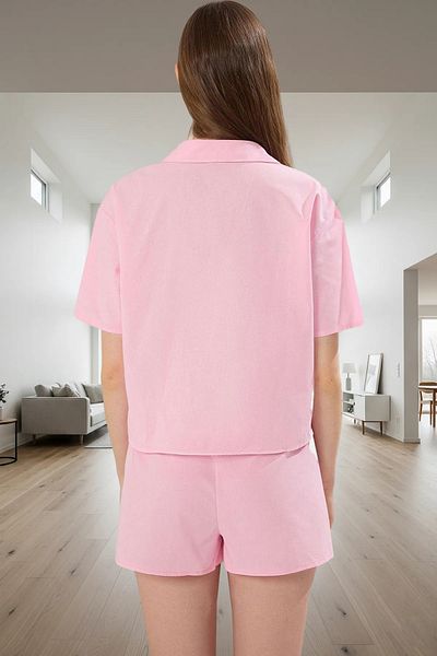 PayBuy Women's Cotton Regular Fit Short Sleeve Pajama Set Trend Design