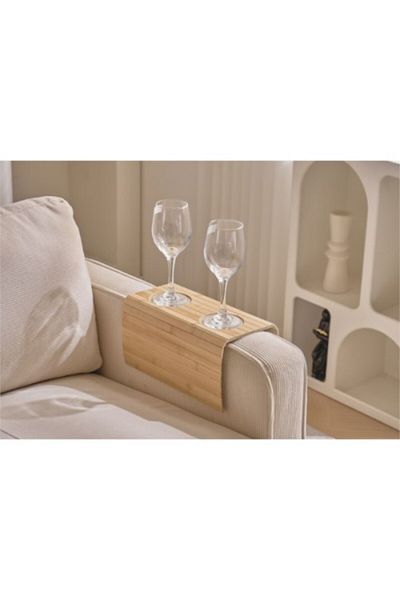 ForWhat Seat Edge Cup Holder Bamboo Cup Holder Mat for Office Home Office Layout