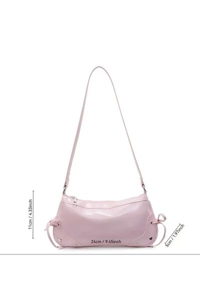 MirazTasarim Y2K Women's Leather Y2K Trend Powder Pink Bag2