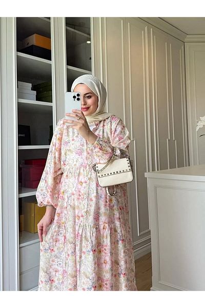 Oxygen Scarfs Women's Eleya Floral Blend Hijab Dress