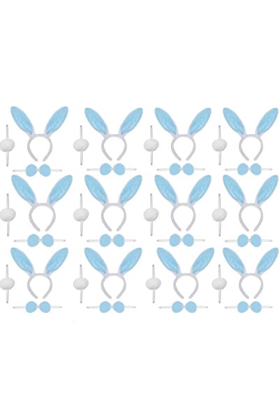 ForWhat 12SET Set de pompon cu papion cu coroană albastră pentru costum de ie...