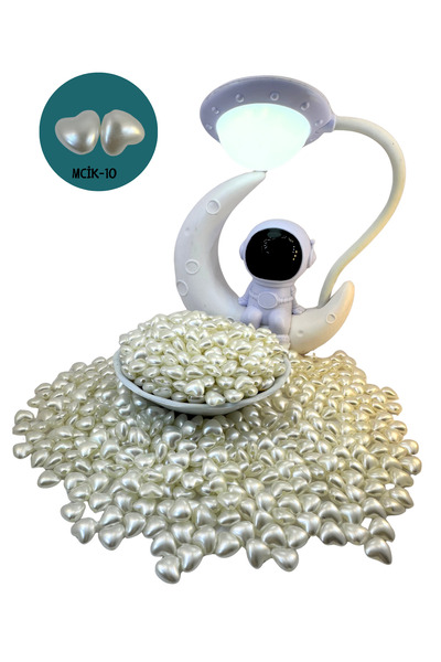 CSG BAZAAR İnci Boncuk 160 Adet Kalp Şeklinde Lüks Inci Boncuk Krem Mcik10- H...