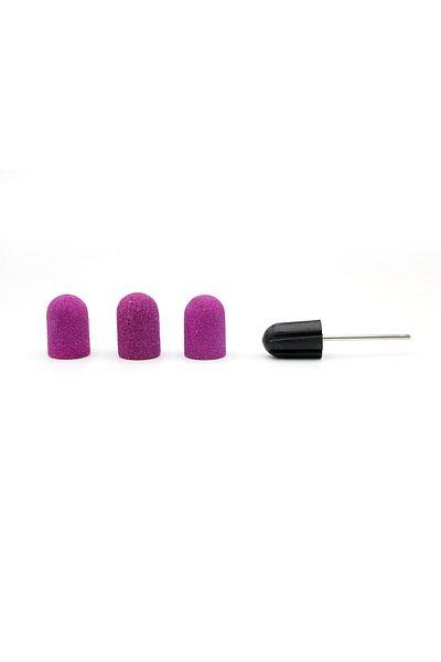 global fashion Set of holder and 3 spare emery boards for nail file, 16*25mm, lilac, grit 80