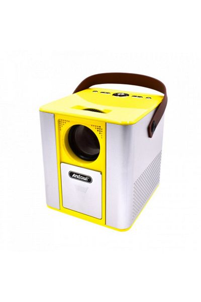 Blusmart 4K LED Video Projector, 5600 Lumens, 1 GB RAM, Yellow/Gray