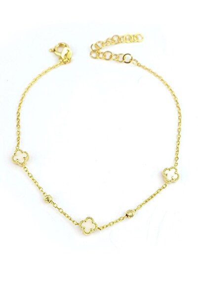 OSESHOP Taşlı 925 ayar Gümüş Trend Minimal Yonca Bileklik