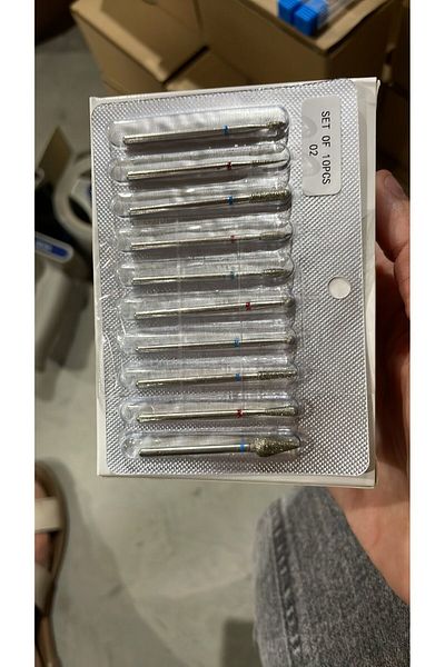 global fashion Diamond manicure burr set, 10 pieces, 02