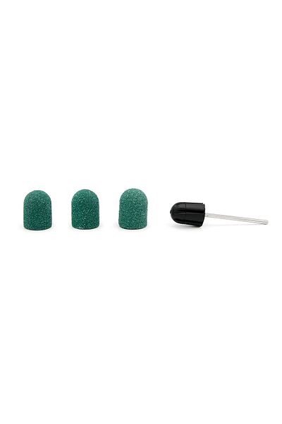global fashion Set of holder and 3 spare emery boards for nail file, 13*19mm, green, grit 120