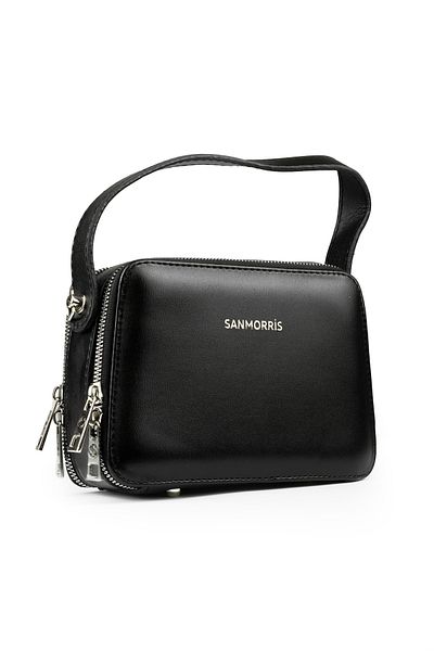 İMAKS Faux Leather Stylish Small Size Cross Strap Hand and Shoulder Bag Black S427