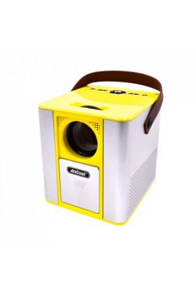 Blusmart 4K LED Video Projector, 5600 Lumens, 1 GB RAM, Yellow/Gray