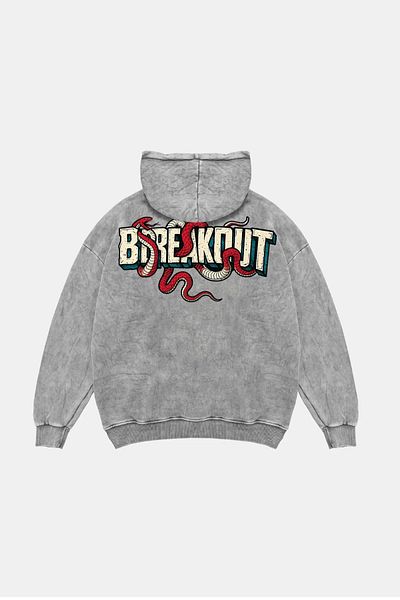 Sekizbiraltı Breakout Oversize Unisex πλενόμενο λευκό φούτερ