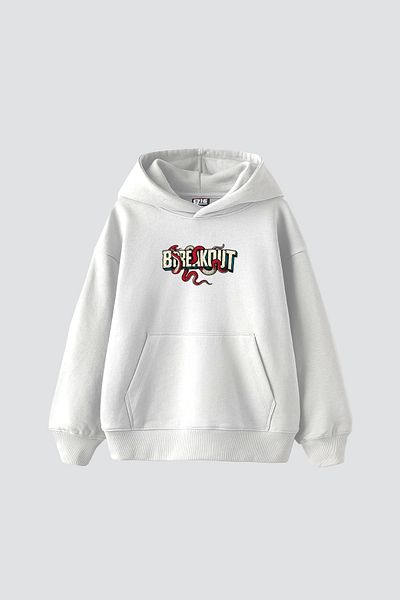 Sekizbiraltı Λευκό φούτερ με στάμπα Breakout Oversize Unisex