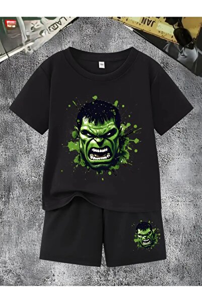 haha Boy's Hulk Themed T-Shirt - Shorts Set