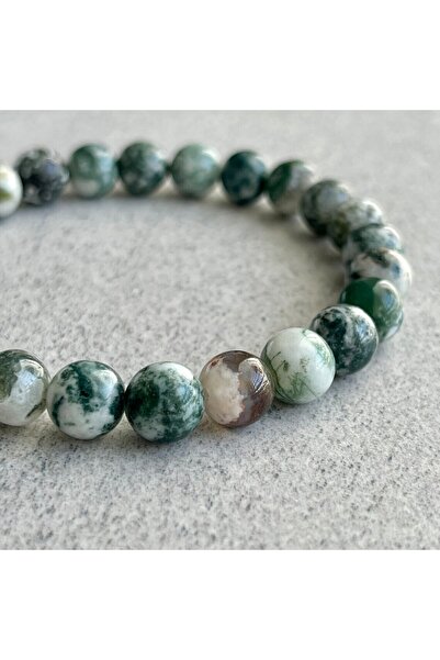 Alnis Atelier Mossy Agate Natural Stone Bracelet