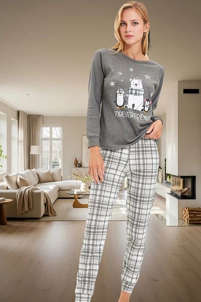 PayBuy Women's Plaid Pajamas Set Soft Knitted Fabric Comfortable Winter Distinguished Material Quality Craftsmanship