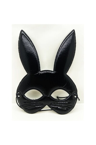 ForWhat قناع إيفا من القماش الأسود لعرض الأحداث المكتبية المنزلية على شكل أرنب