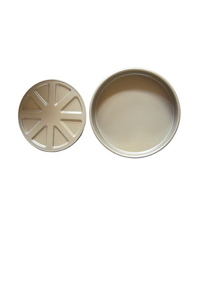 OEM Set of 2 QVC baking trays, diameter 23 cm, metal, gold