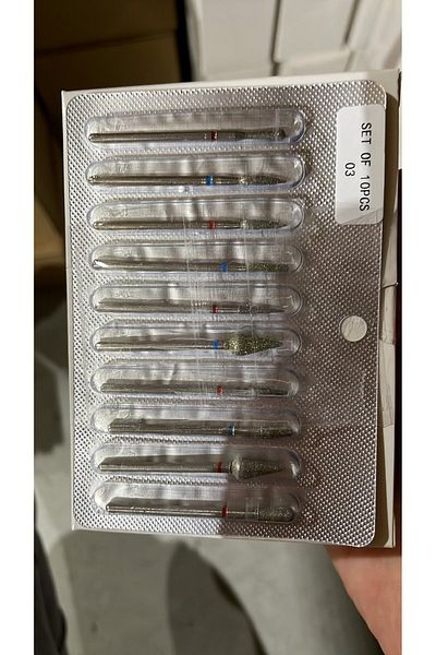 global fashion Diamond manicure burr set, 10 pieces, 03