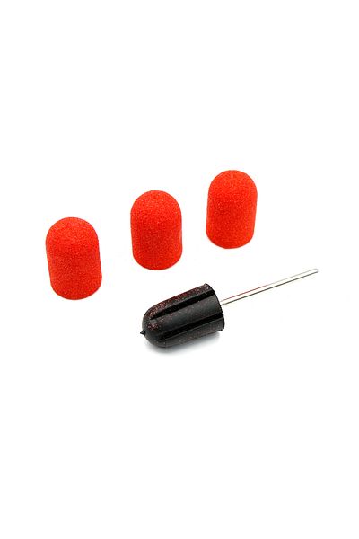 global fashion Set of holder and 3 spare emery boards for nail file, 16*25mm, red, grit 100