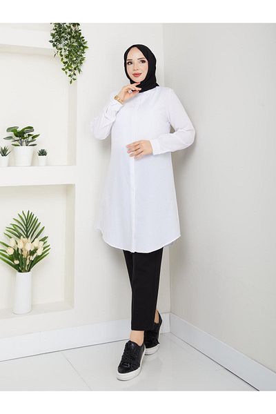 Kirazgym Γυναικείο μακρύ πουκάμισο Boyfriend, Tunik, Μακρύ πουκάμισο Hijab που δεν δείχνει την εσωτερική εφαρμογή