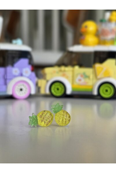 AyShope زوج واحد من أقراط السيليكون المزخرفة بنمط الأناناس من Bioplast ذات طر...