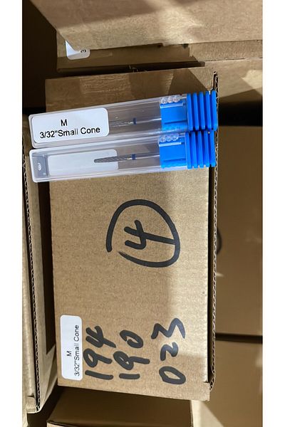 global fashion Carbide milling cutter, cone, blue belt, M 3/32 Small Cone ST