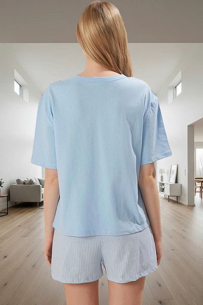PayBuy Women's Summer Cotton Striped Pajama Set Casual Fit Comfortable Cut for Daily Wear
