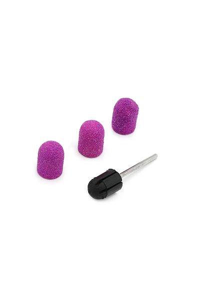 global fashion Set of holder and 3 spare emery boards for nail file, 10*15mm, lilac, grit 80