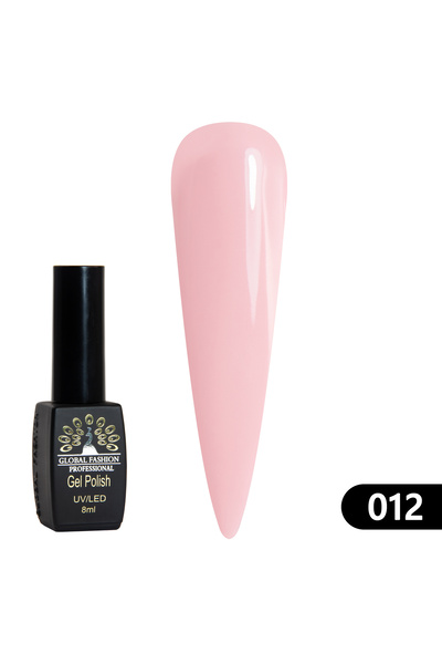 global fashion Ημιμόνιμο βερνίκι νυχιών Black Elite, Global Fashion 8 ml, 012