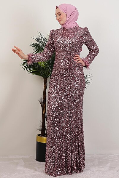 giz astore Ahu Payet Detay Abiye Gülkurusu