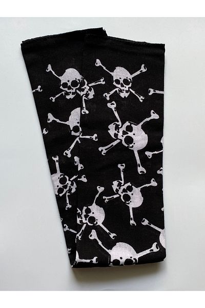 kurukafagift Bandana Black Skull Printed Cotton Viscose Square Model