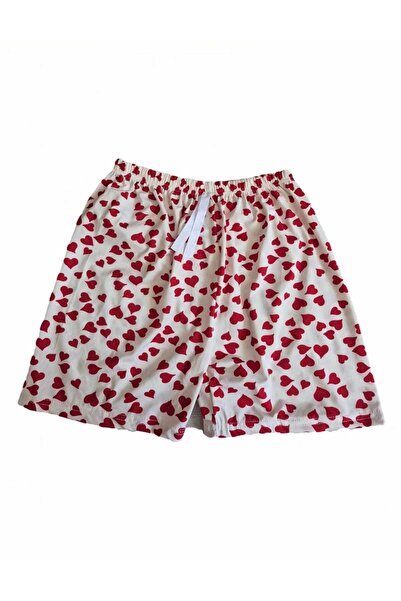 DERENE Milan Night Pajama Shorts Heart Pattern-018