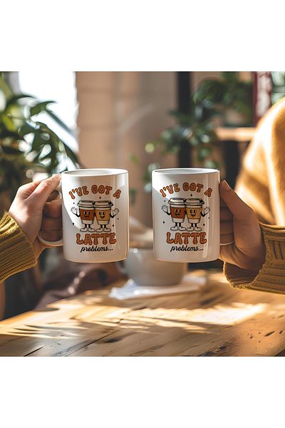 BB TRADE I'Ve Got a Latte Designed White Ceramic Printed Mug 330ml