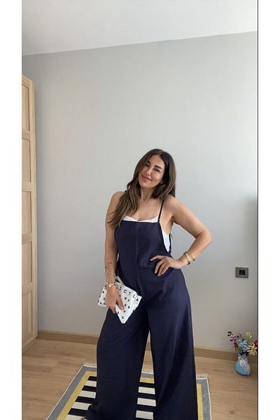 Simala New Season Women's Stylish Valencia Summer Jumpsuit with Side Zipper and Wide Legs