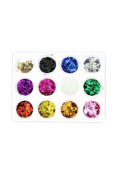 global fashion Set 12 paiete decorative pentru unghii, romburi